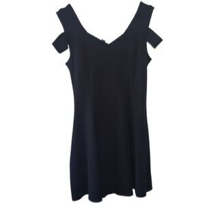 InsNova Sleeveless Fit & Flare Cold Shoulder Little Black Dress